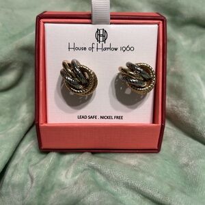 House of Harlow 1960 Twisted Rope Earrings in Gold and Silver tones